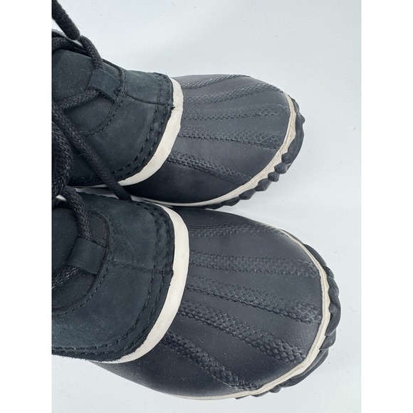 Sorel Caribou Slim Boots Womens  Size 6 Black Leather Fleece Lined - Picture 6 of 8